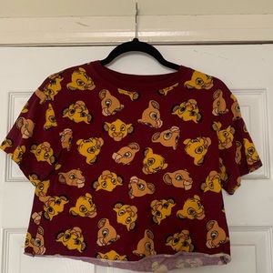 Disney women/girls crop top with Simba and Nala